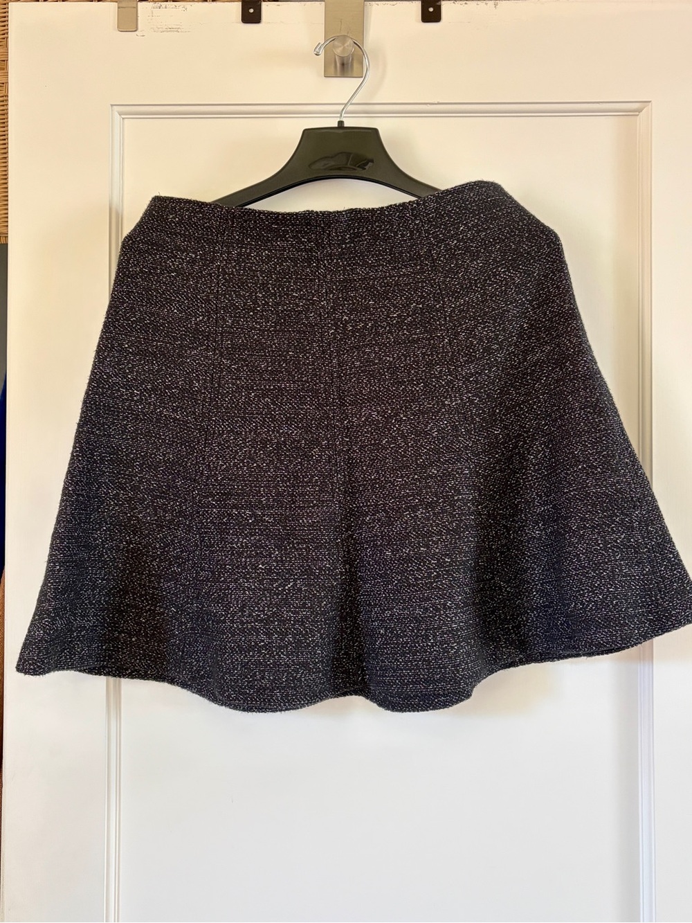 LOFT Black and White Tweed A-Line Skirt